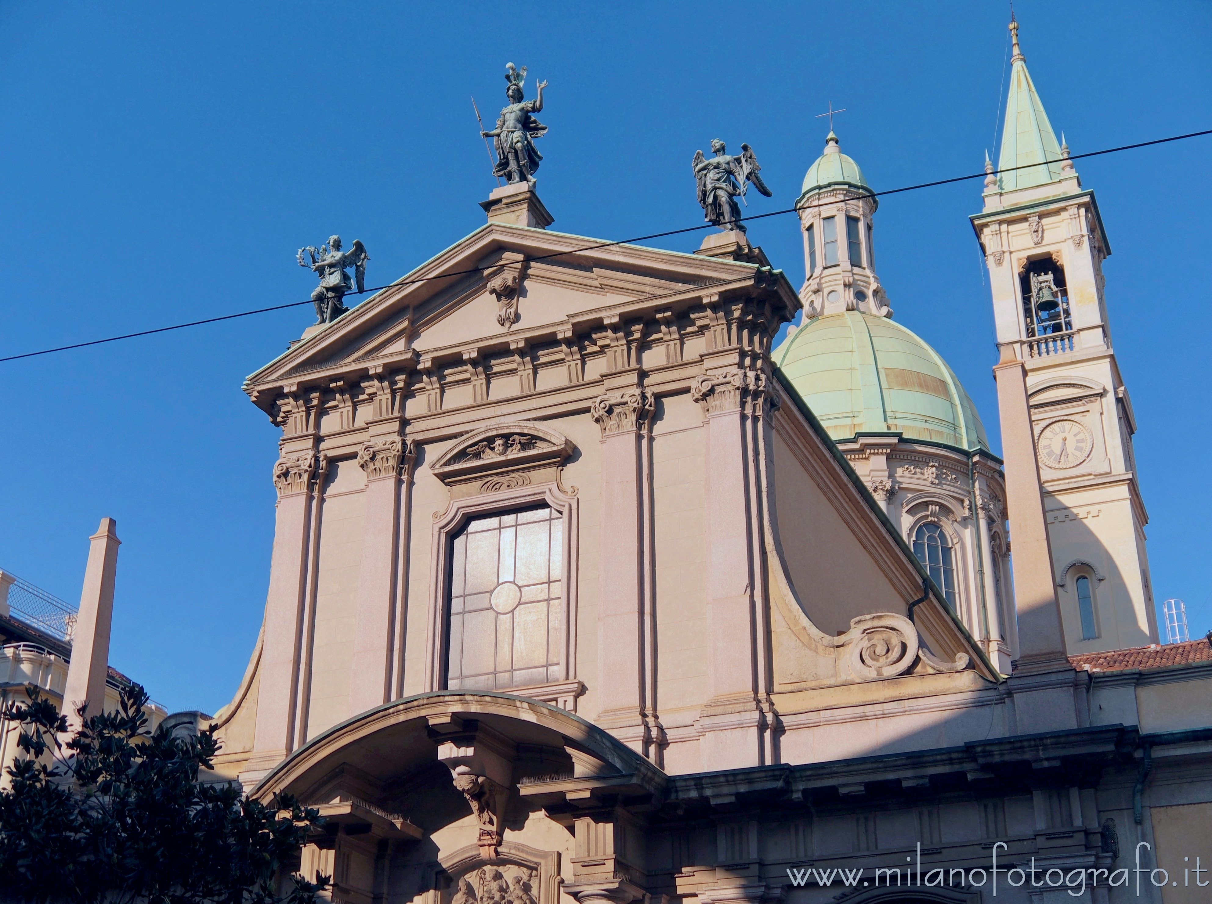 Milan (Italy) - Upper part of the facade of the Church of San Giorgio at the Palace